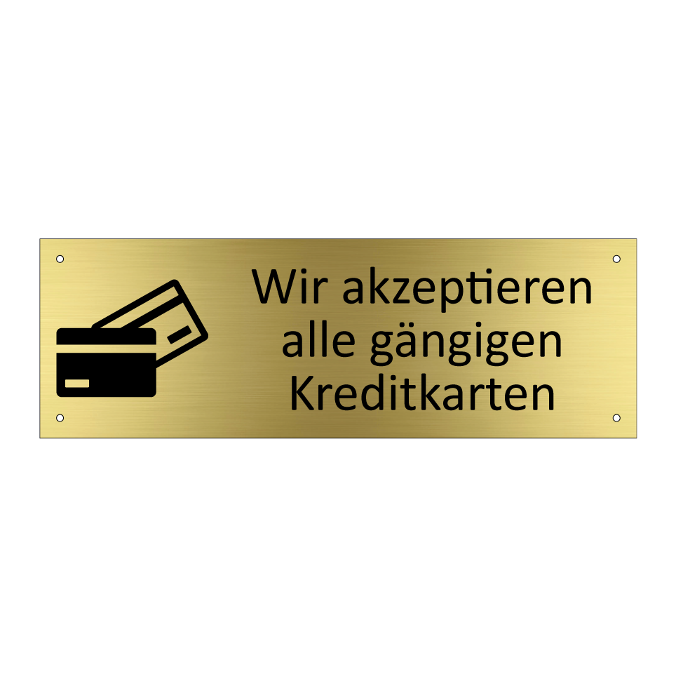 Wir akzeptieren alle gängigen Kreditkarten
