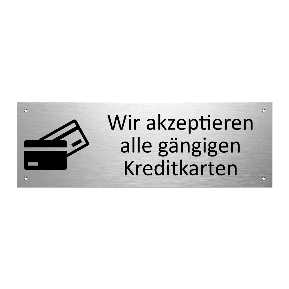 Wir akzeptieren alle gängigen Kreditkarten