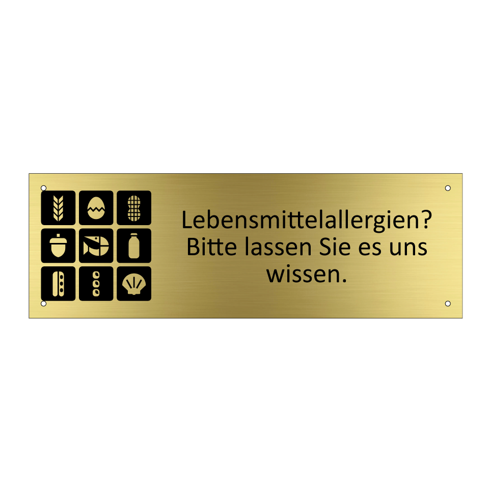 Lebensmittelallergien? Bitte lassen Sie es uns wissen.