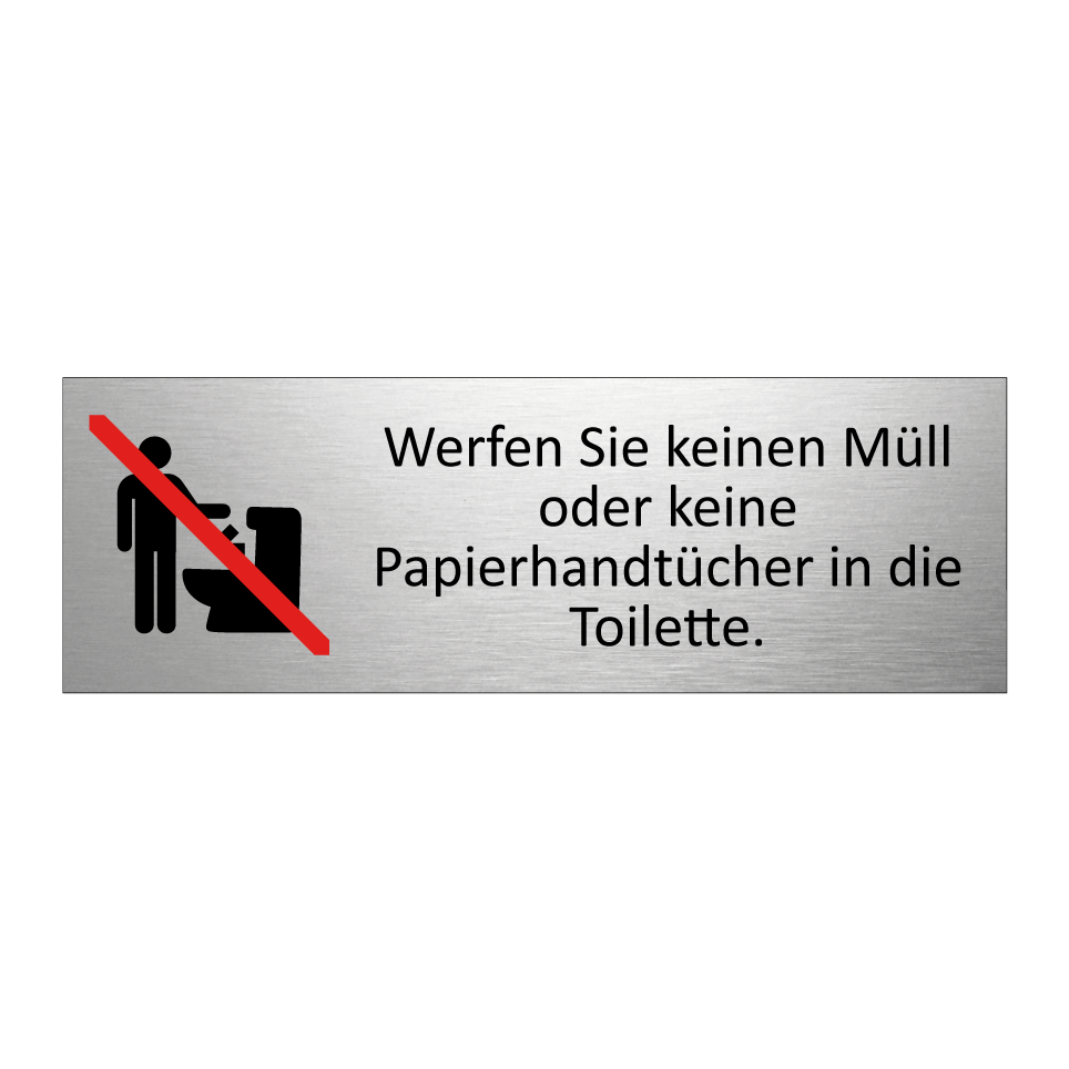 Werfen Sie keinen Müll oder keine Papierhandtücher in die Toilette.