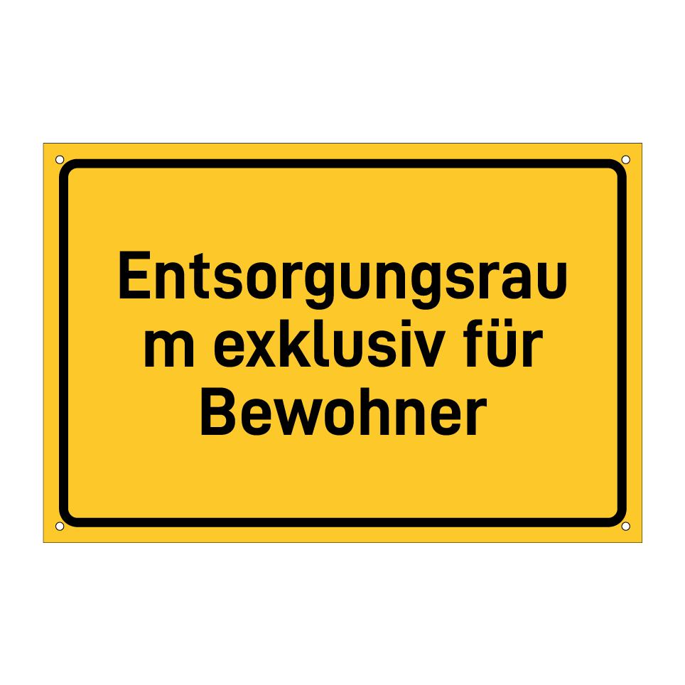 Entsorgungsraum exklusiv für Bewohner
