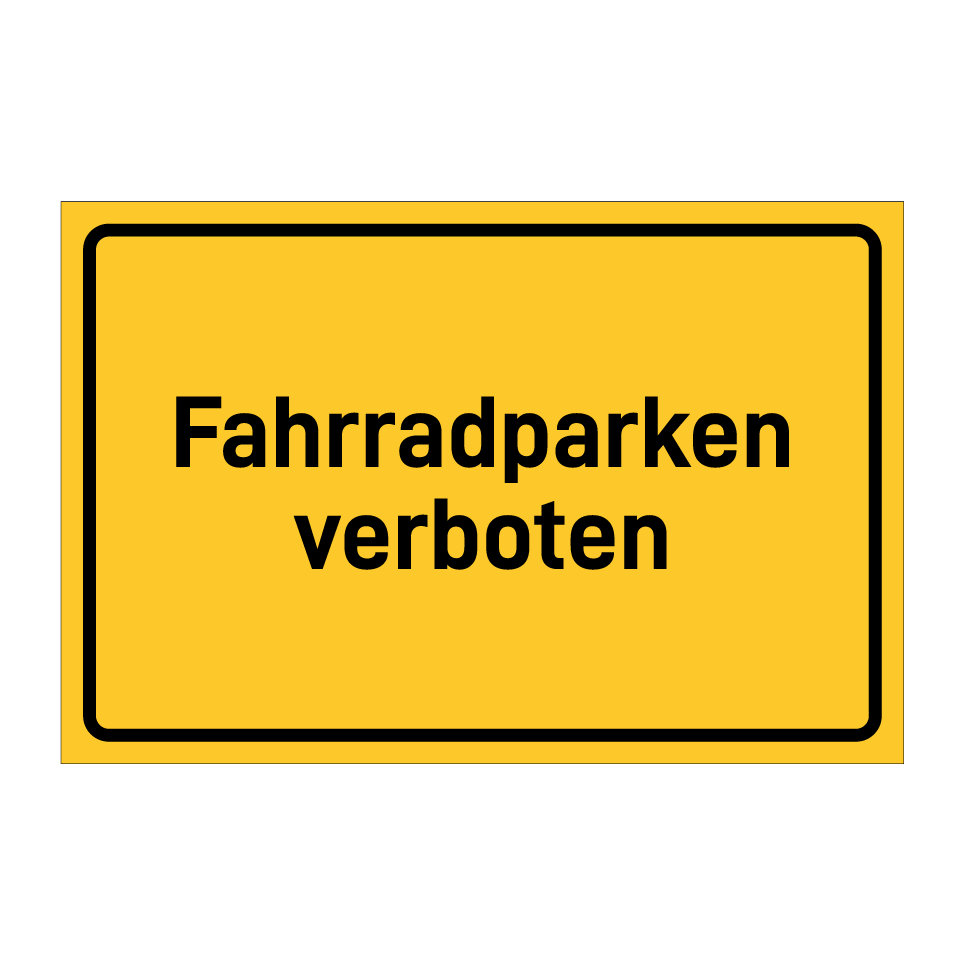 Fahrradparken verboten