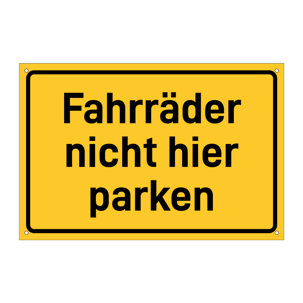 Fahrräder nicht hier parken
