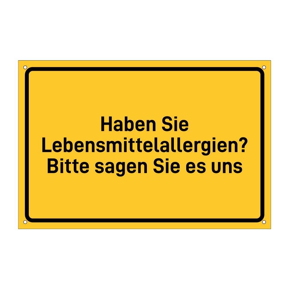 Haben Sie Lebensmittelallergien? Bitte sagen Sie es uns