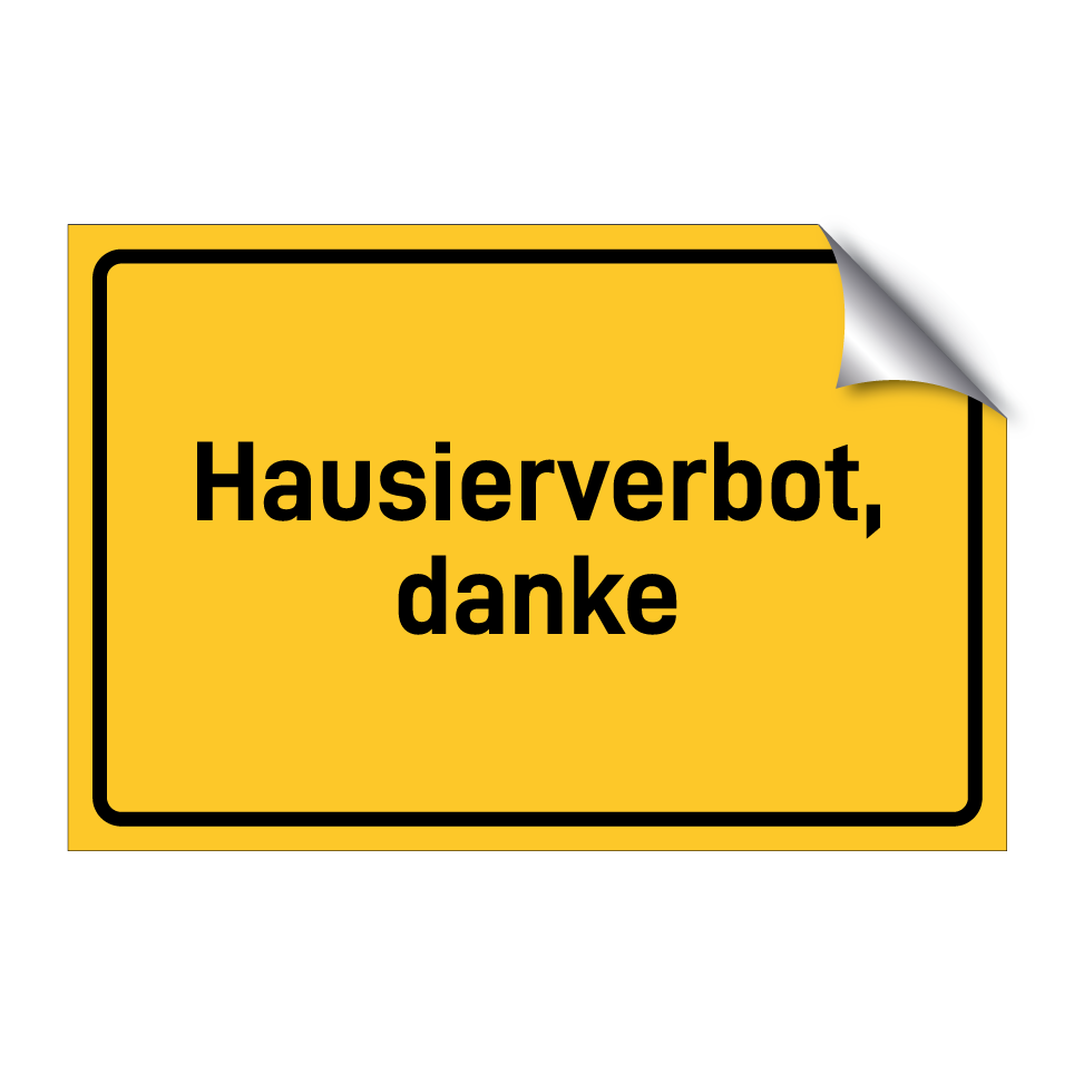 Hausierverbot, danke