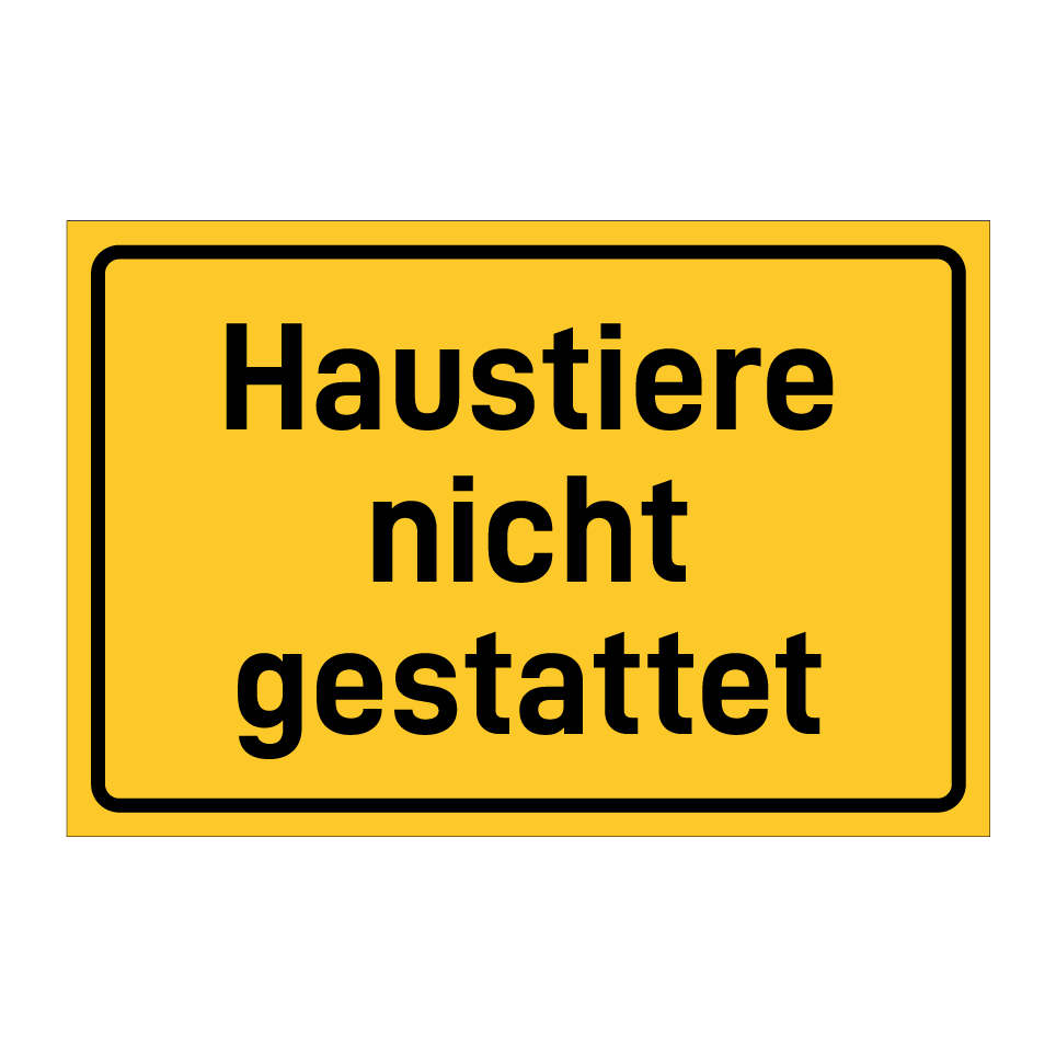 Haustiere nicht gestattet