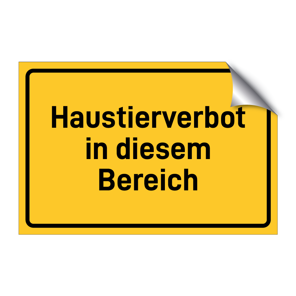 Haustierverbot in diesem Bereich