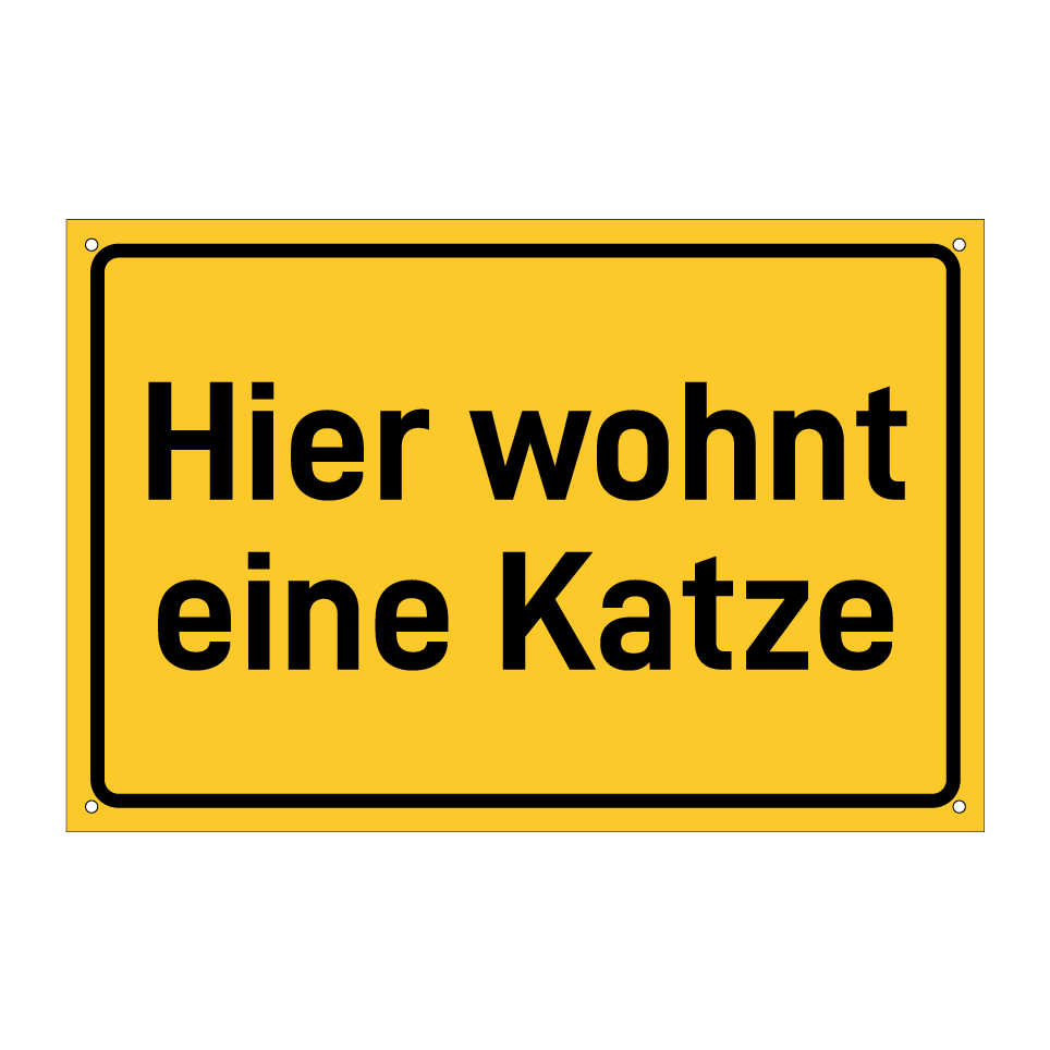 Hier wohnt eine Katze