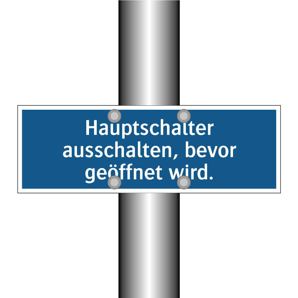 Hauptschalter ausschalten, bevor geöffnet wird.