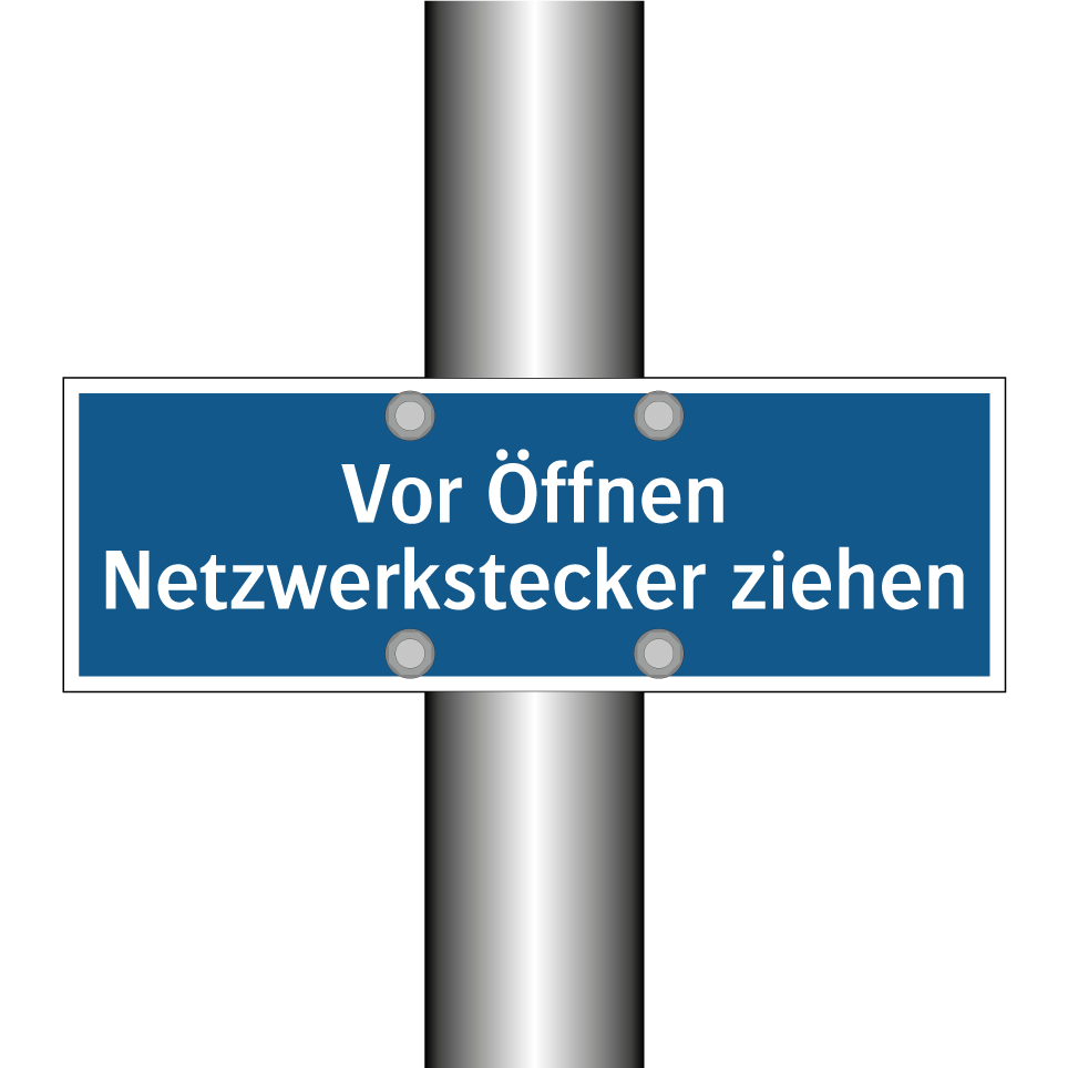 Vor Öffnen Netzwerkstecker ziehen