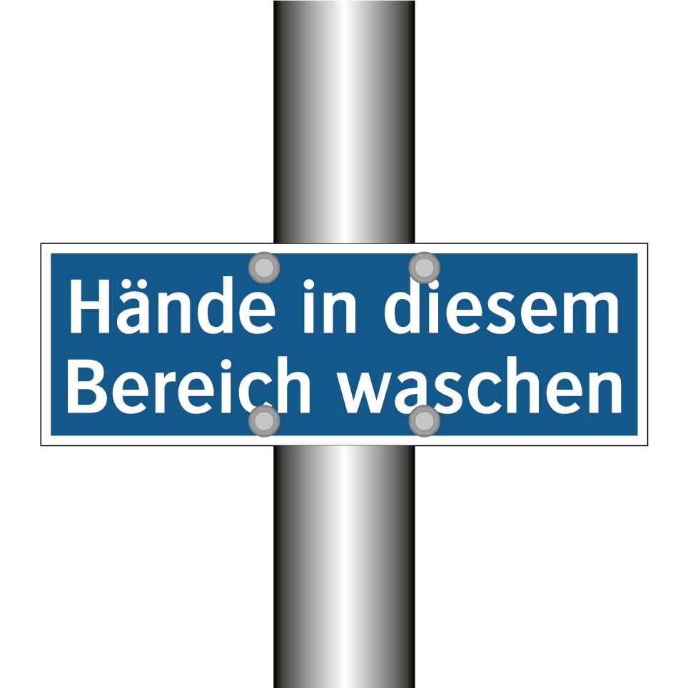 Hände in diesem Bereich waschen