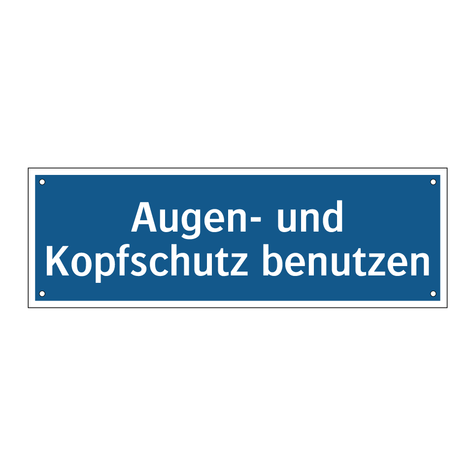 Augen- und Kopfschutz benutzen