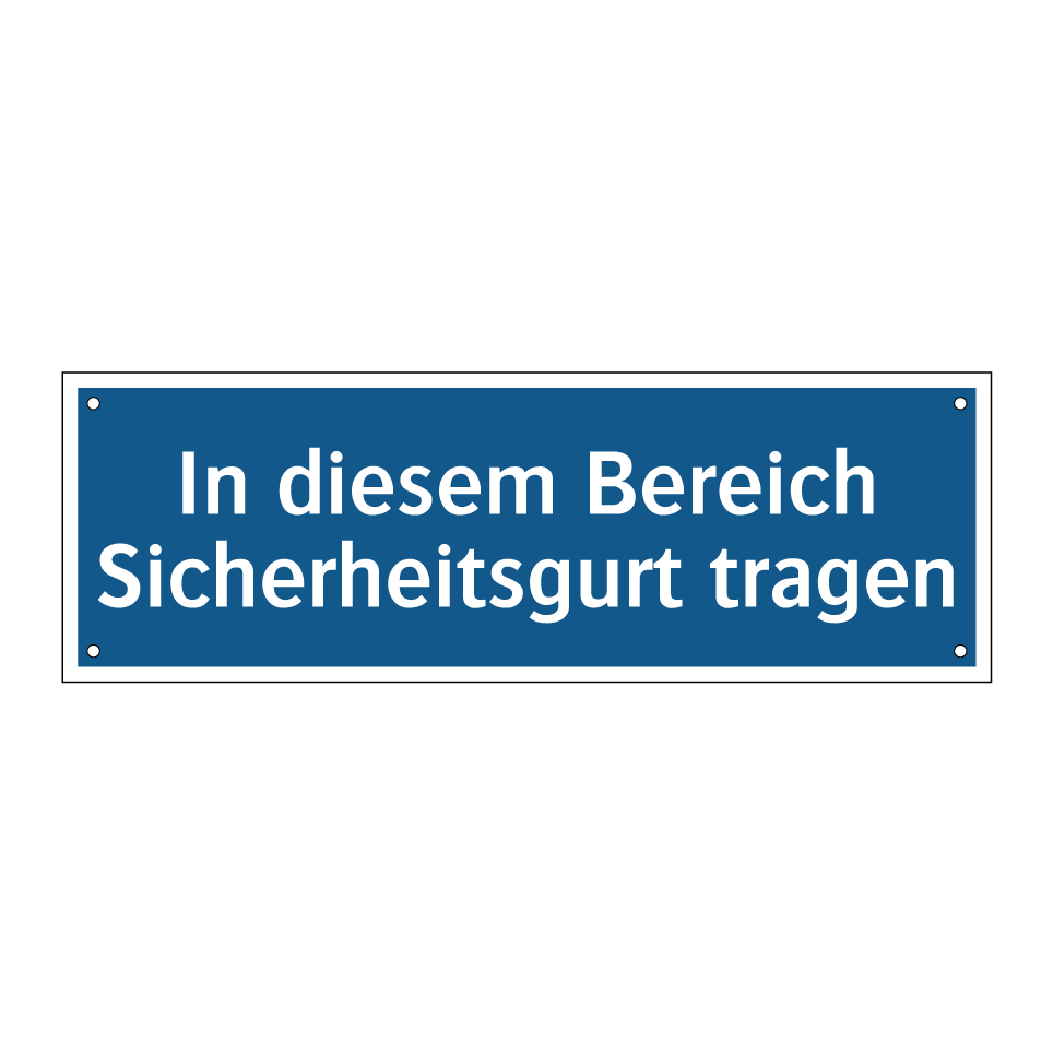 In diesem Bereich Sicherheitsgurt tragen