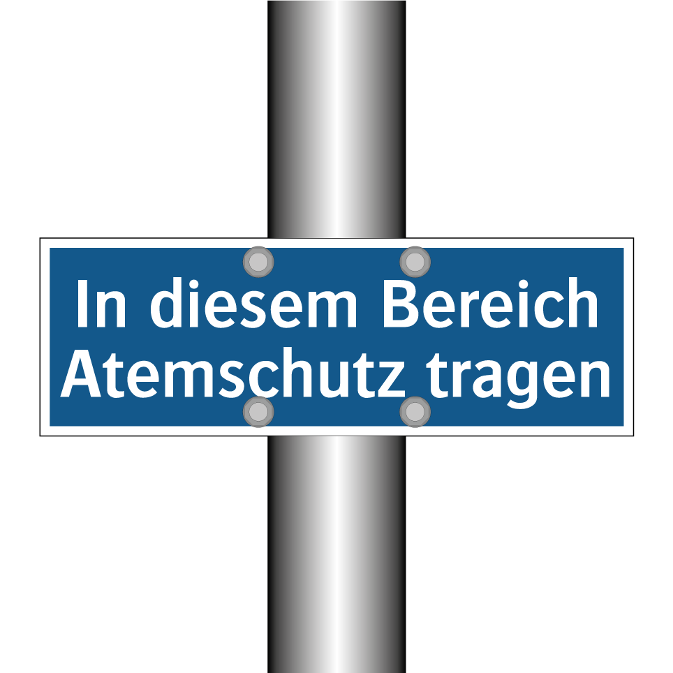 In diesem Bereich Atemschutz tragen