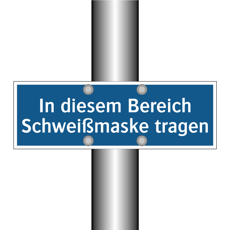 In diesem Bereich Schweißmaske tragen