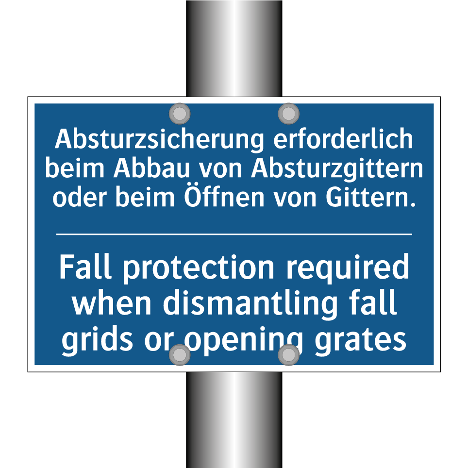 Absturzsicherung erforderlich /.../ - Fall protection required when /.../
