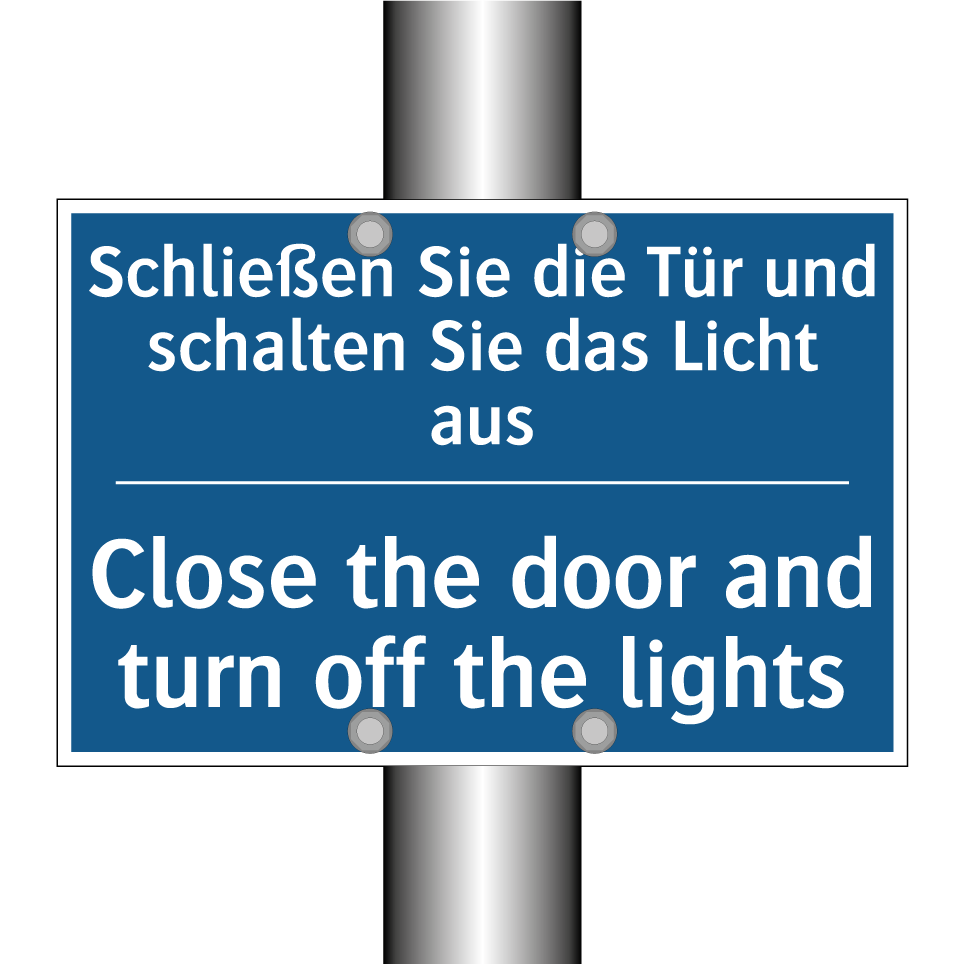 Schließen Sie die Tür und schalten /.../ - Close the door and turn off the /.../
