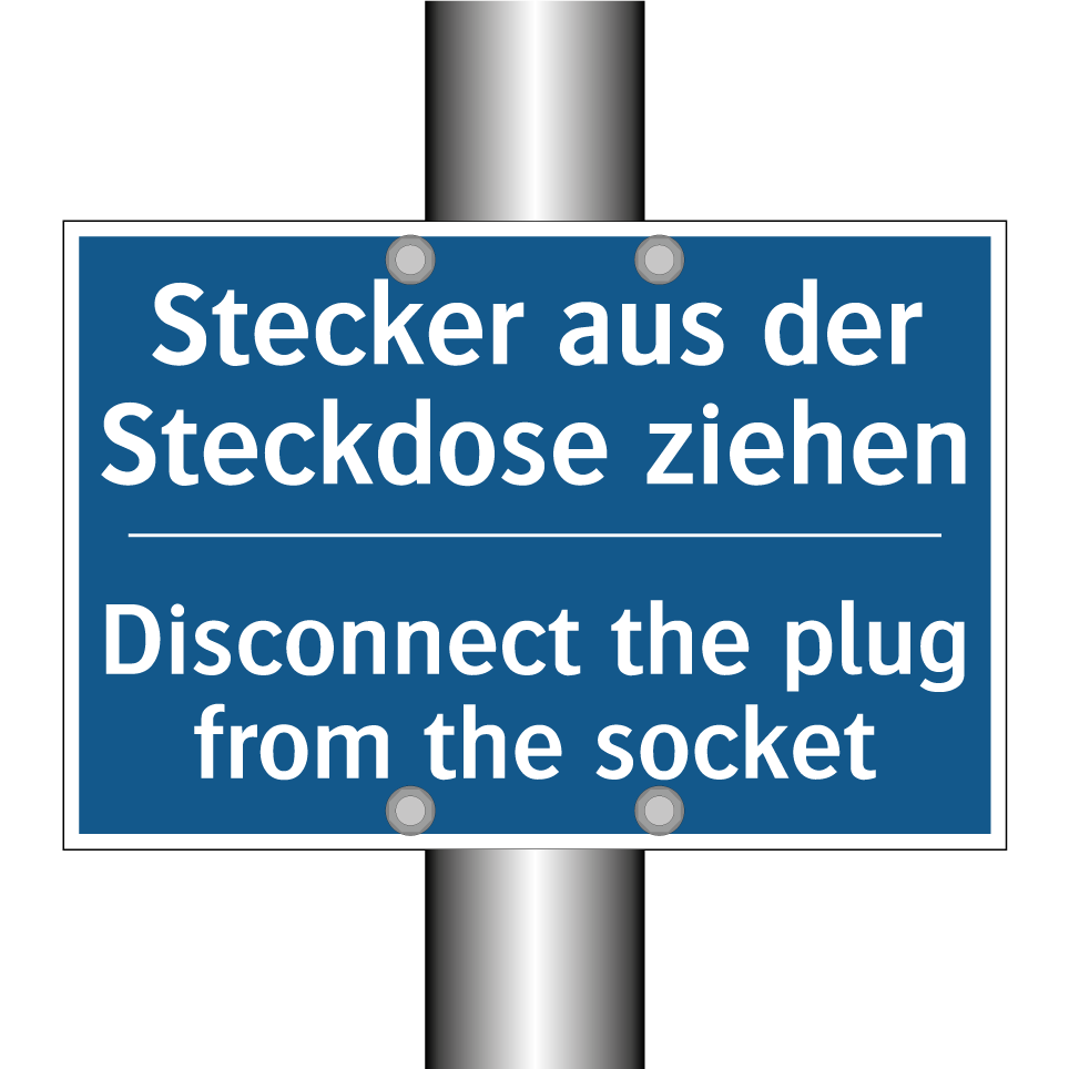 Stecker aus der Steckdose ziehen/.../ - Disconnect the plug from the socket/.../