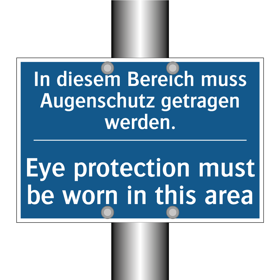 In diesem Bereich muss Augenschutz /.../ - Eye protection must be worn in /.../