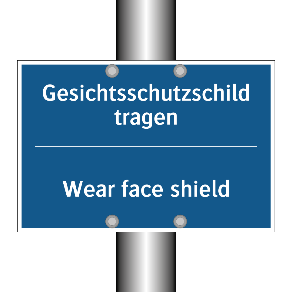Gesichtsschutzschild tragen - Wear face shield