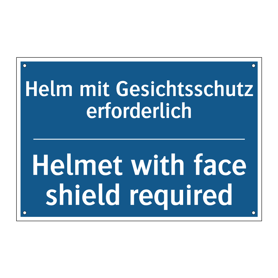 Helm mit Gesichtsschutz erforderlich/.../ - Helmet with face shield required/.../