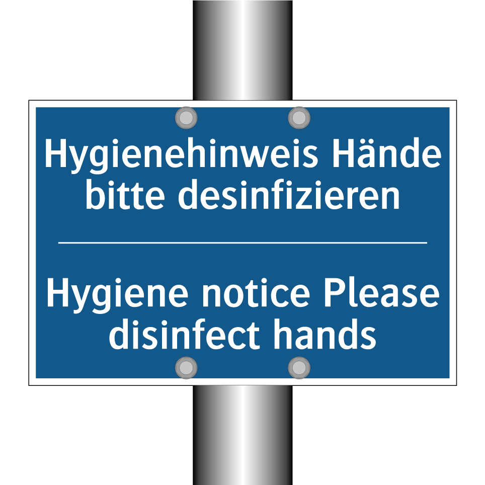 Hygienehinweis Hände bitte desinfizieren/.../ - Hygiene notice Please disinfect /.../