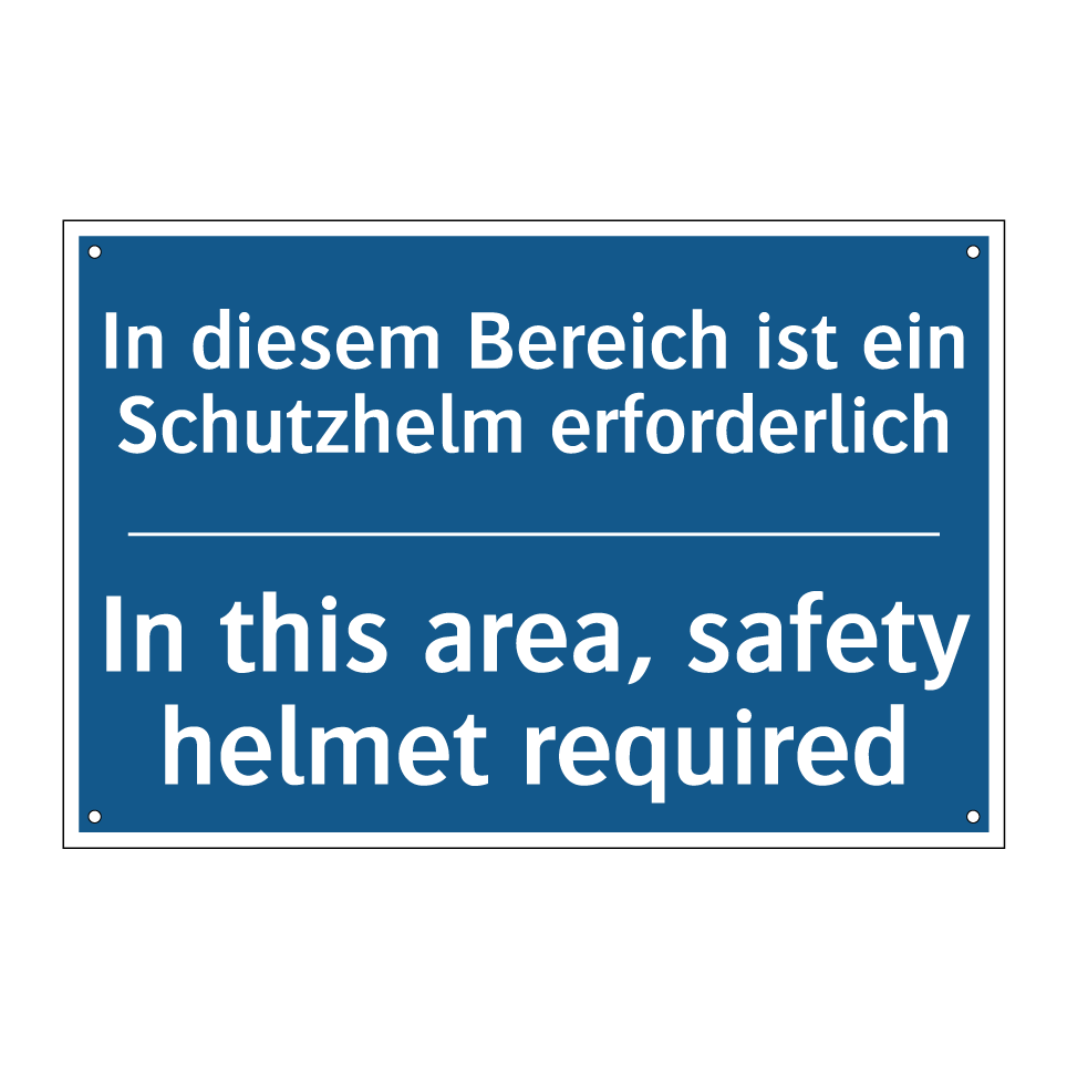 In diesem Bereich ist ein Schutzhelm /.../ - In this area, safety helmet required/.../