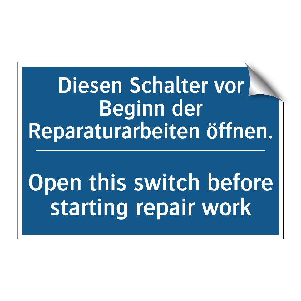 Diesen Schalter vor Beginn der /.../ - Open this switch before starting /.../