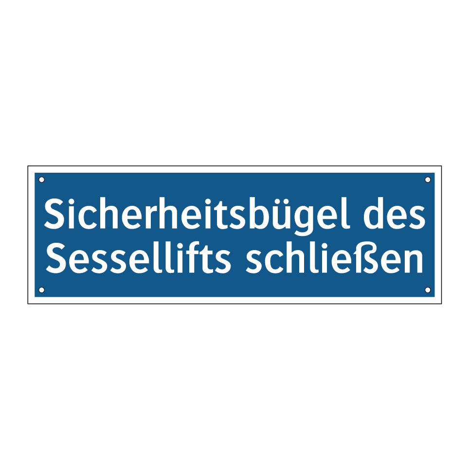 Sicherheitsbügel des Sessellifts schließen