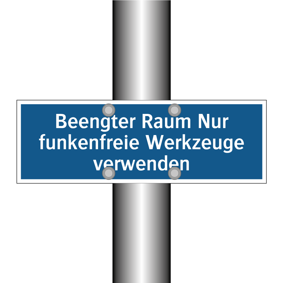 Beengter Raum Nur funkenfreie Werkzeuge verwenden