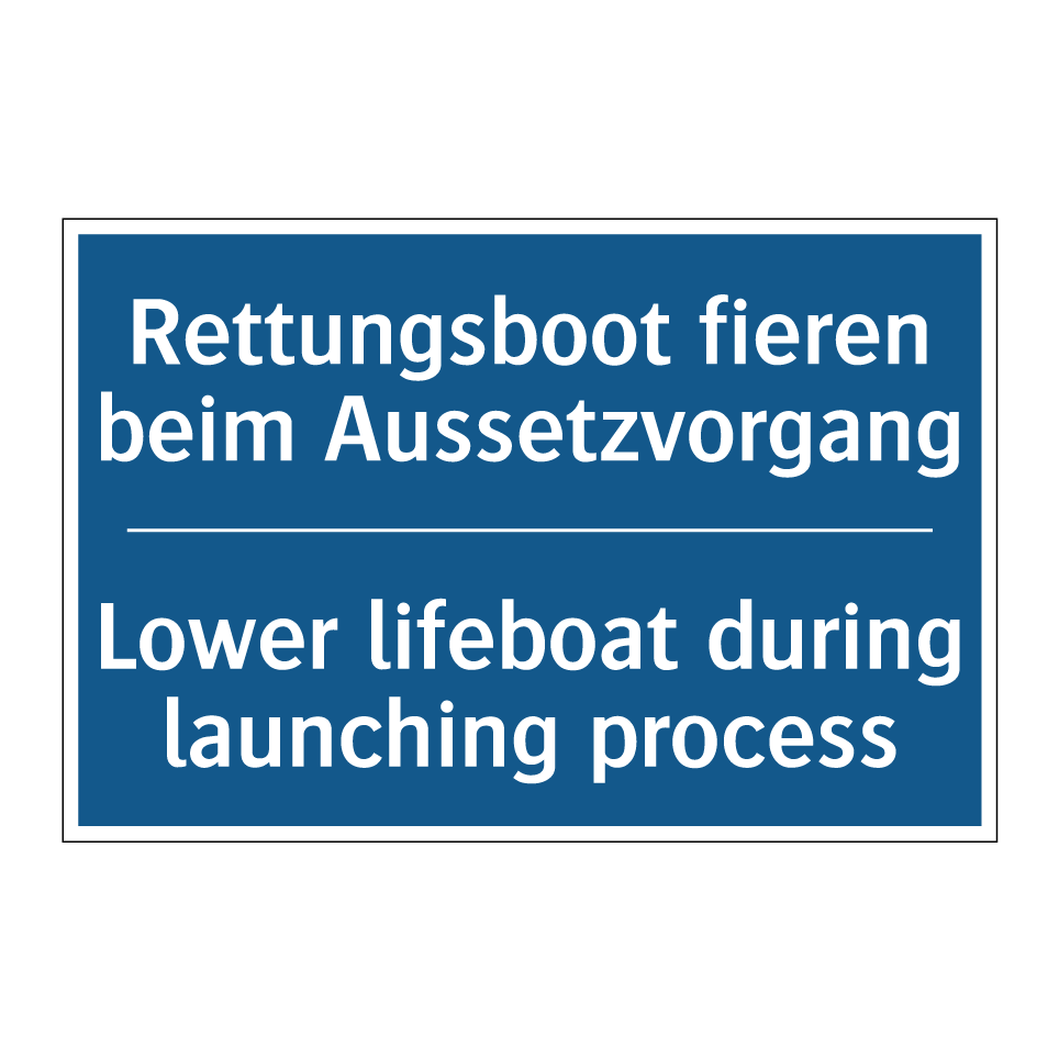 Rettungsboot fieren beim Aussetzvorgang/.../ - Lower lifeboat during launching /.../