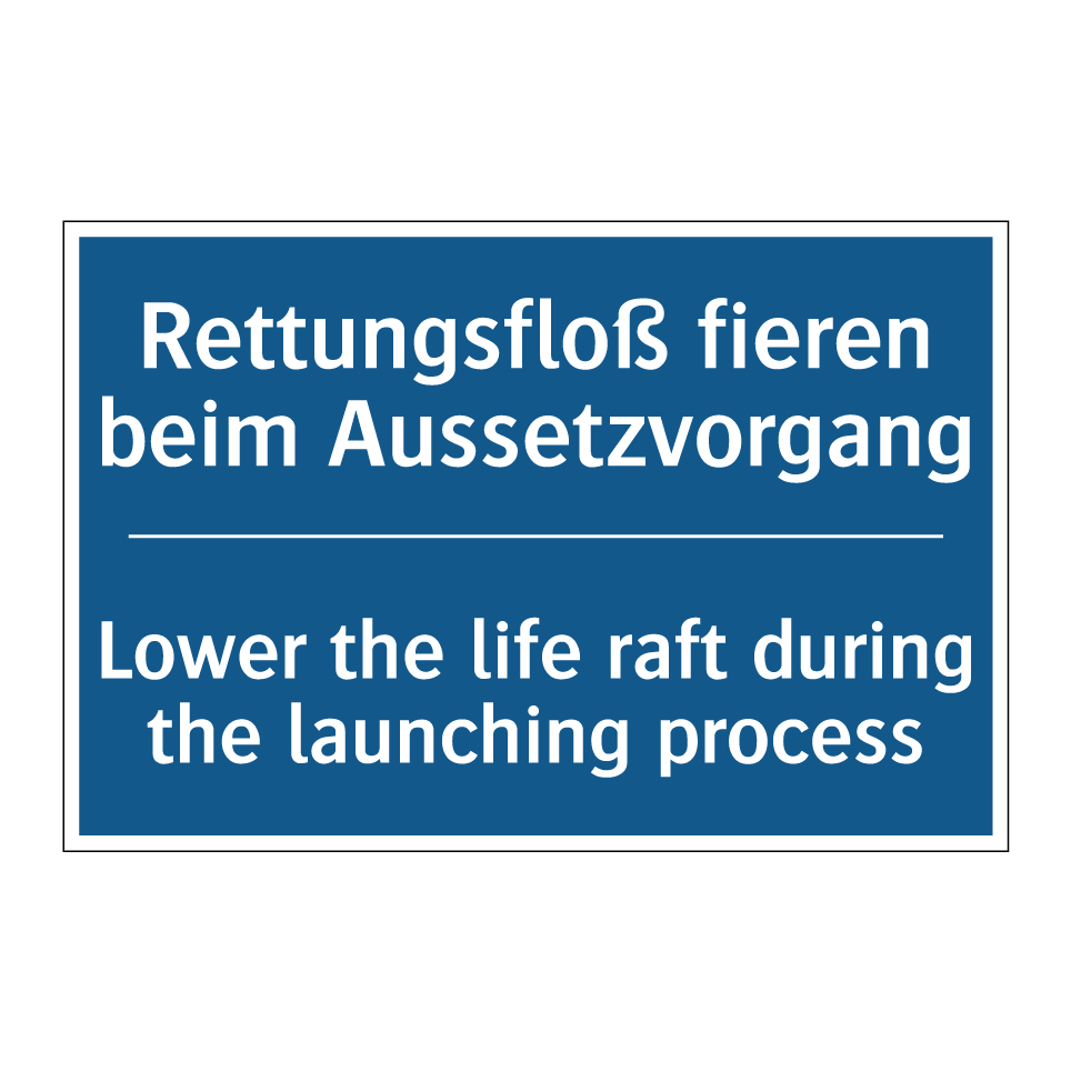 Rettungsfloß fieren beim Aussetzvorgang/.../ - Lower the life raft during the /.../
