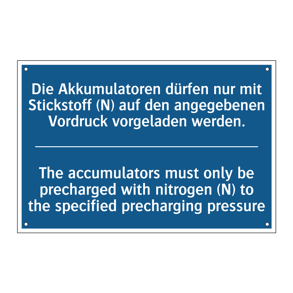 Die Akkumulatoren dürfen nur mit /.../ - The accumulators must only be /.../