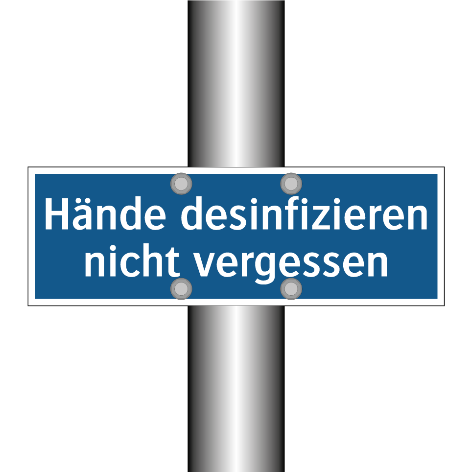 Hände desinfizieren nicht vergessen