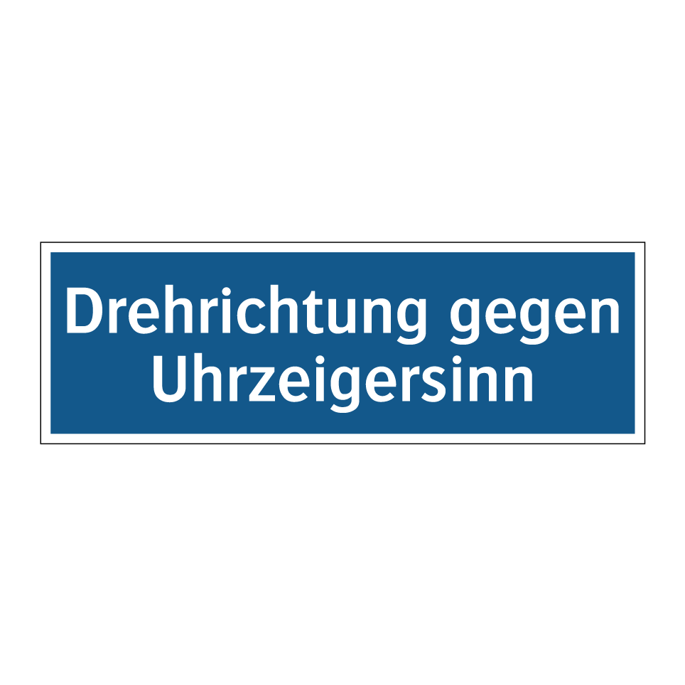 Drehrichtung gegen Uhrzeigersinn