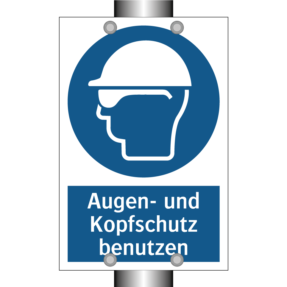 Augen- und Kopfschutz benutzen