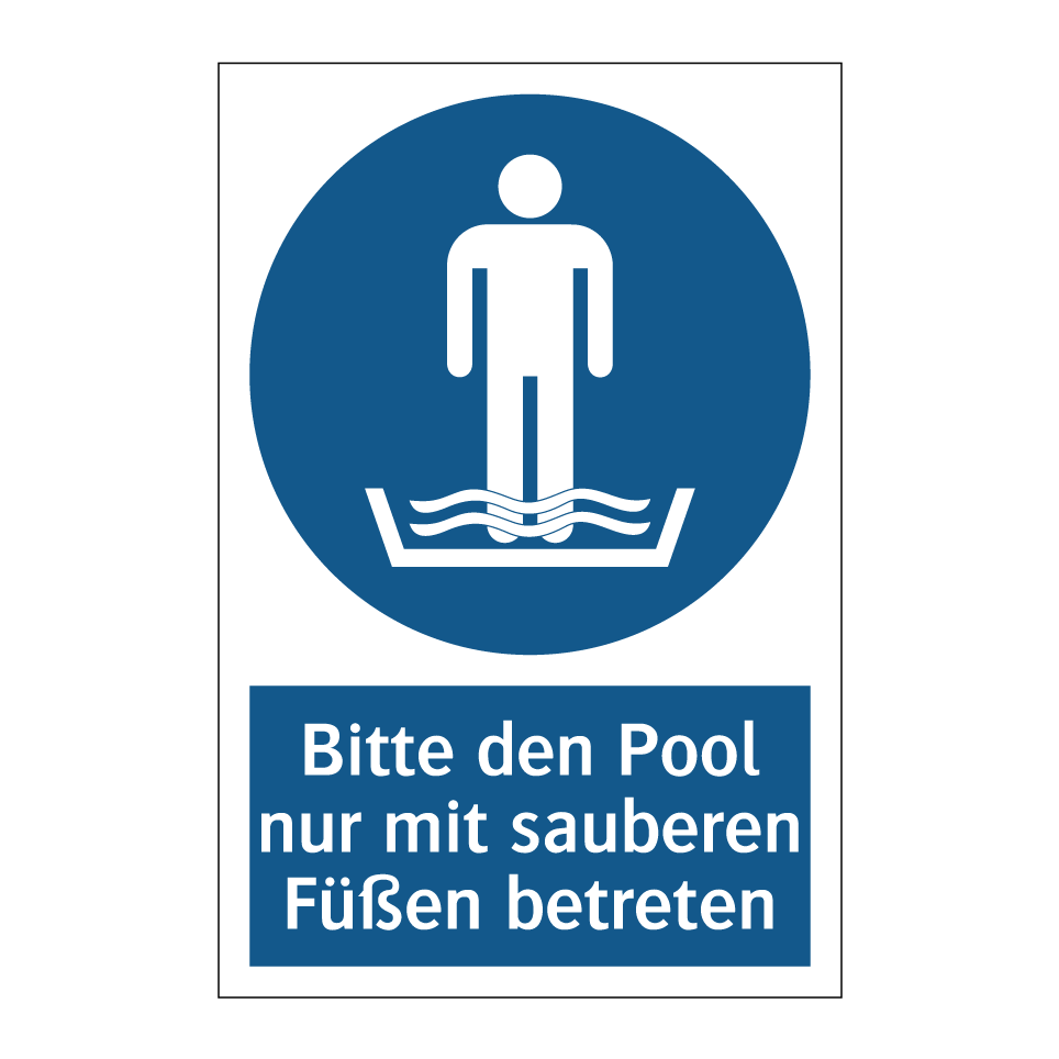 Bitte den Pool nur mit sauberen Füßen betreten