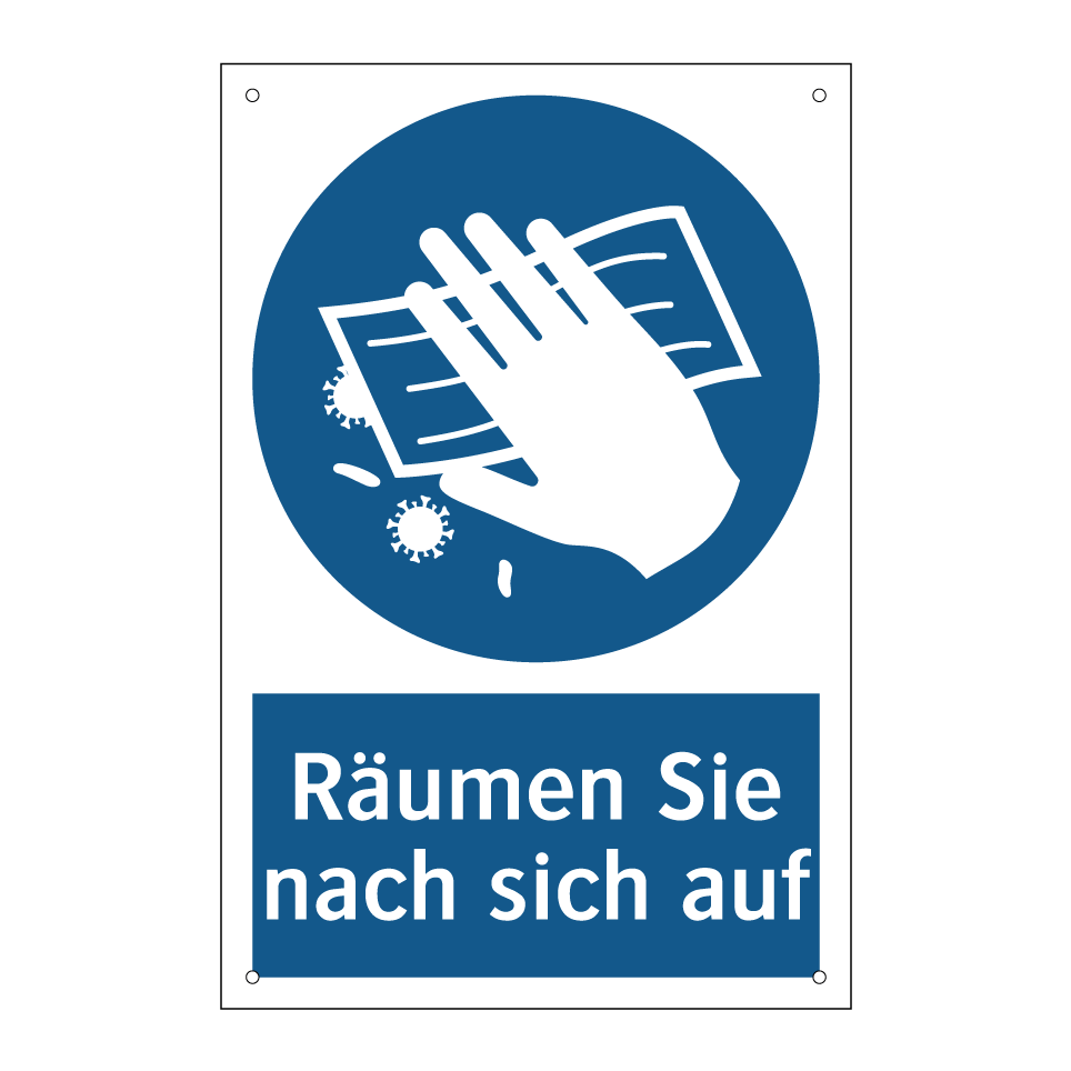 Räumen Sie nach sich auf