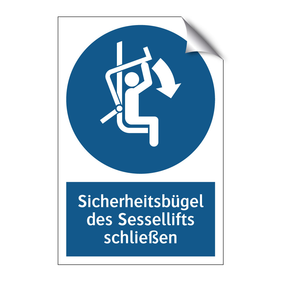 Sicherheitsbügel des Sessellifts schließen