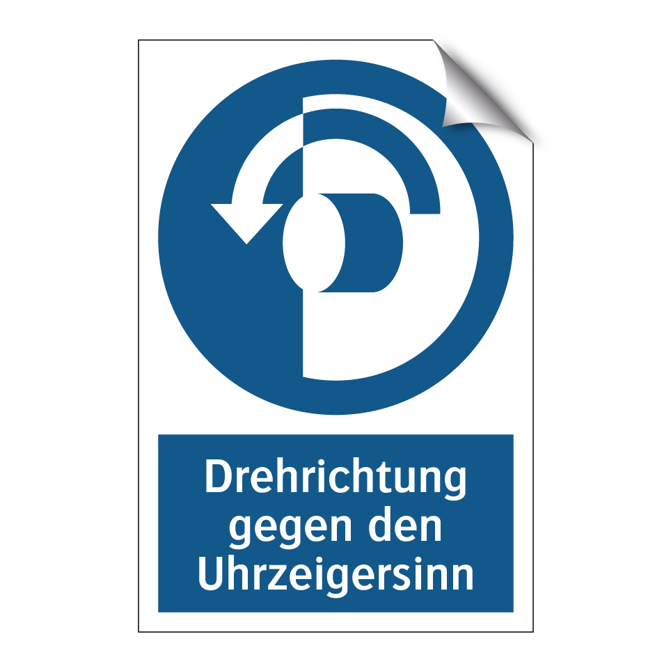 Drehrichtung gegen den Uhrzeigersinn