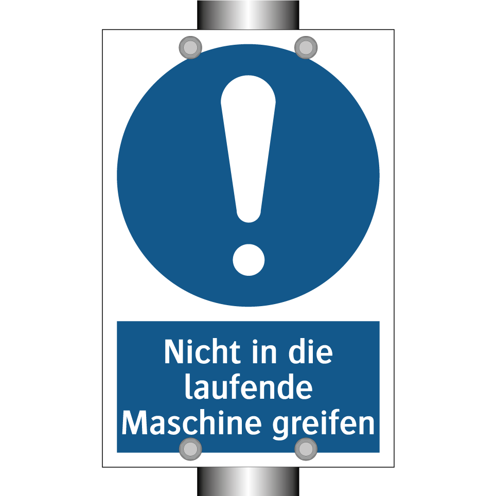 Nicht in die laufende Maschine greifen