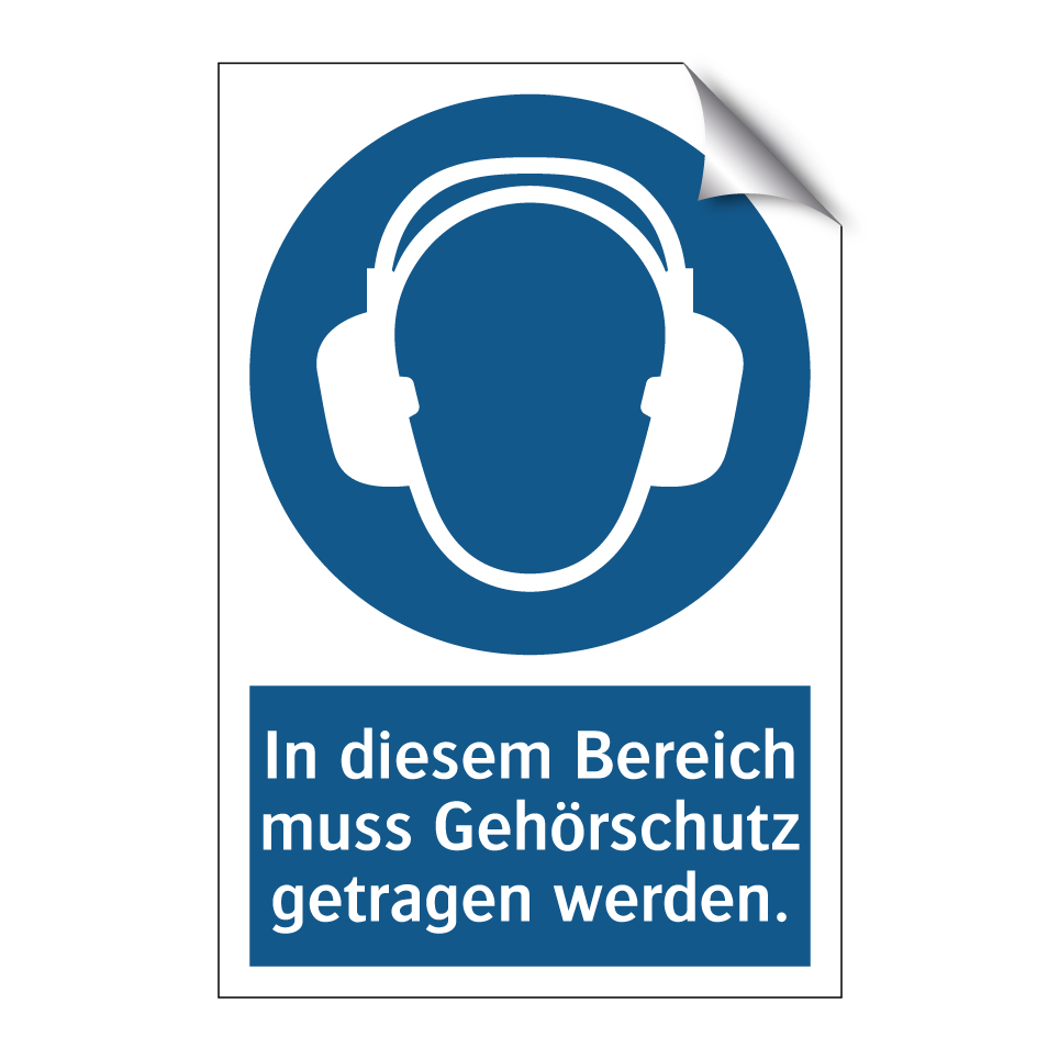 In diesem Bereich muss Gehörschutz getragen werden.