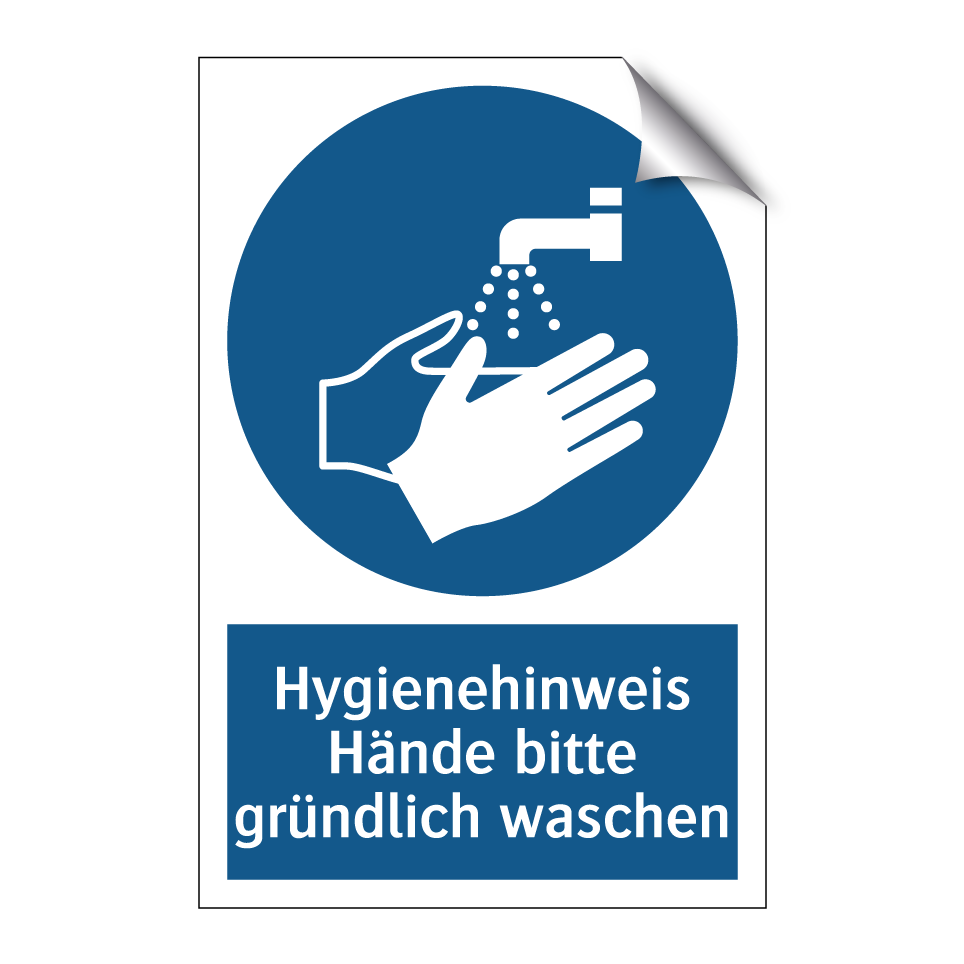 Hygienehinweis Hände bitte gründlich waschen