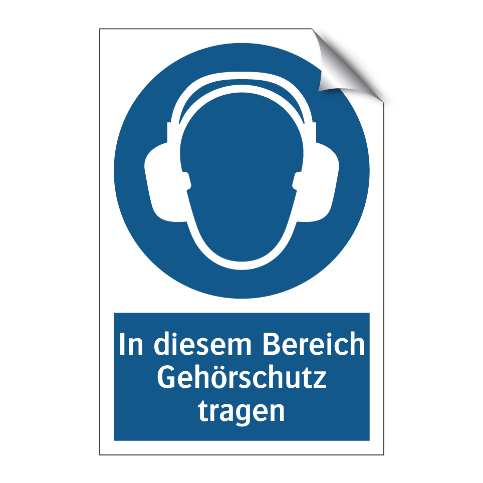 In diesem Bereich Gehörschutz tragen