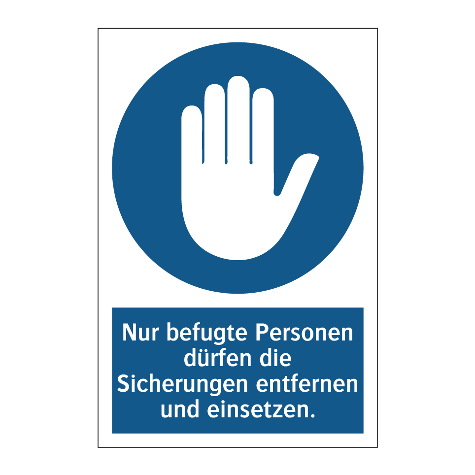Nur befugte Personen dürfen die Sicherungen entfernen und einsetzen.