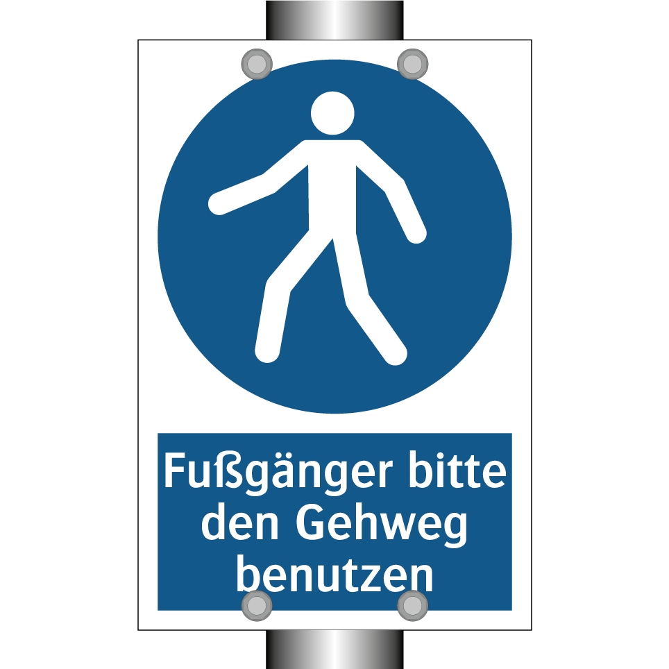 Fußgänger bitte den Gehweg benutzen