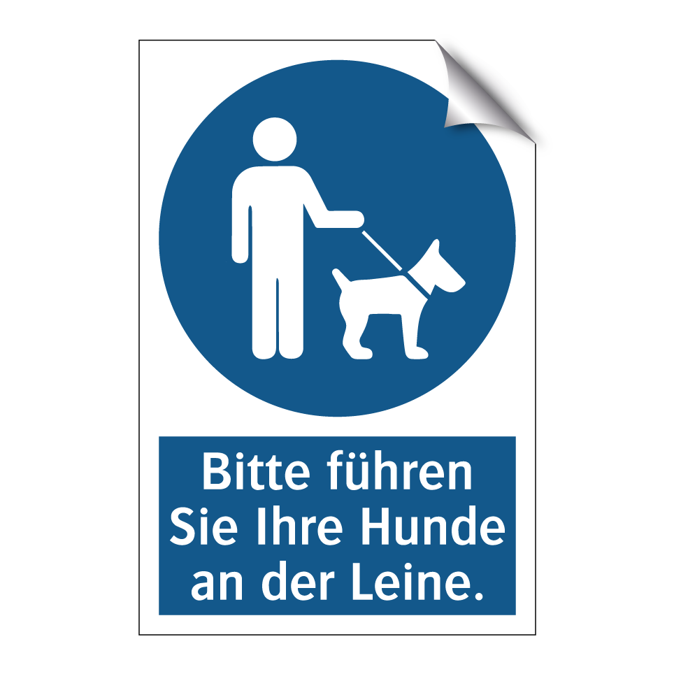 Bitte führen Sie Ihre Hunde an der Leine.