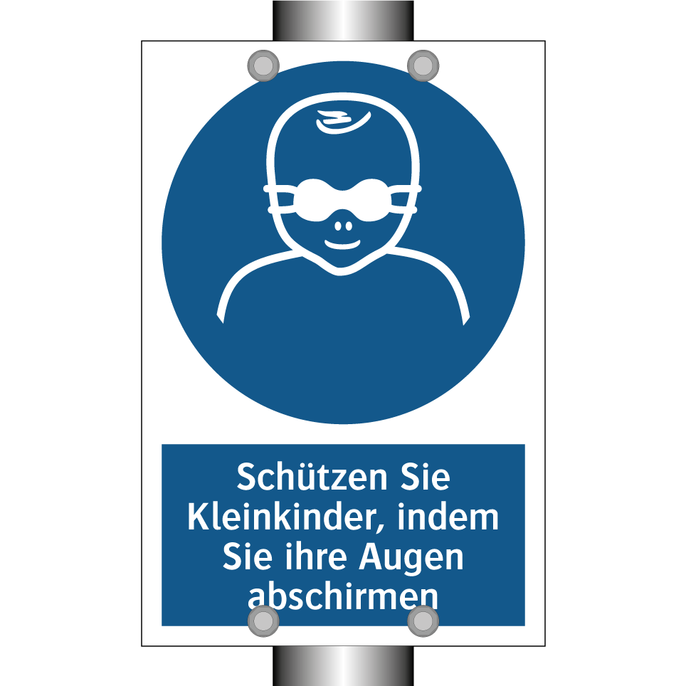 Schützen Sie Kleinkinder, indem Sie ihre Augen abschirmen