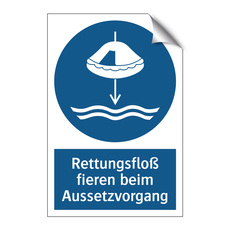 Rettungsfloß fieren beim Aussetzvorgang
