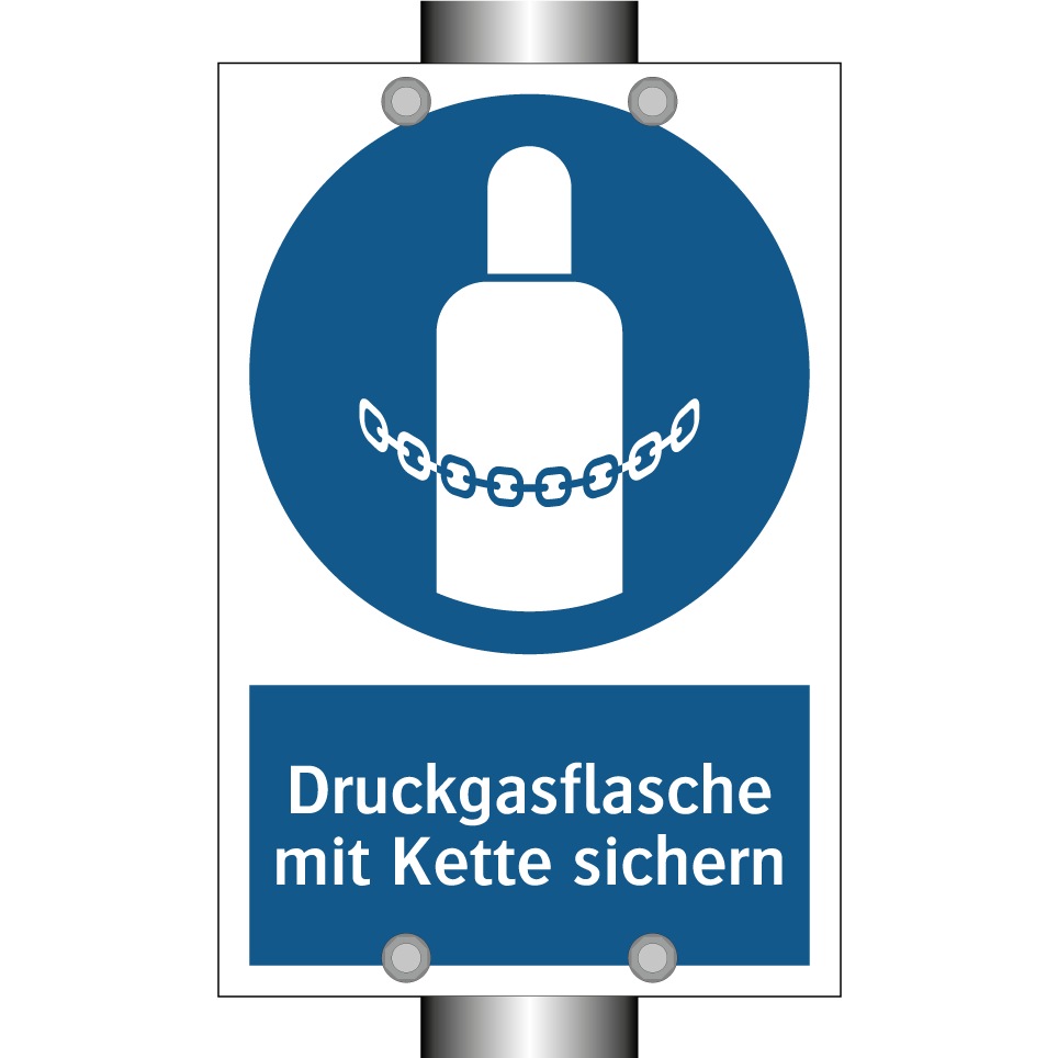 Druckgasflasche mit Kette sichern